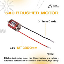RC-Borstelmotor, 540 High Torsion Low Noise Motor 12T-22500Rpm voor Arrma voor  voor  voor Axial SCX10 D90 RC-Auto