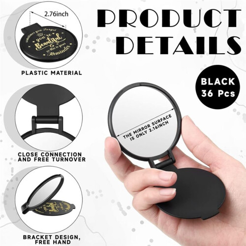 1set/36pcs  Makeup Mirror Folding Makeup Mirror Convenient Gift, Small Mirror,Suitable for Travel Use 2