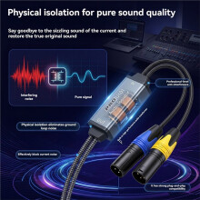 3,5-mm-Klinke auf Dual-XLR-Audio-Isolator PRO U101 XLR-Rauschisolator Stromgeräuschfilter Audio-Rauschisolator