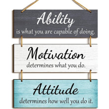 1 Set /3pcs Rural Wooden Sign Inspired Wall Decoration, with Proverbs Written It,Can Be Hung Outside