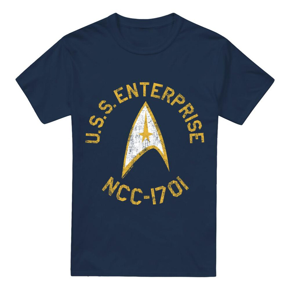 Star Trek (Xxl, Navy) Mens Collegiate T-Shirt Blue,Multicoloured