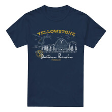 (L, Navy) Yellowstone Mens Dutton Ranch Helicopter T-Shirt