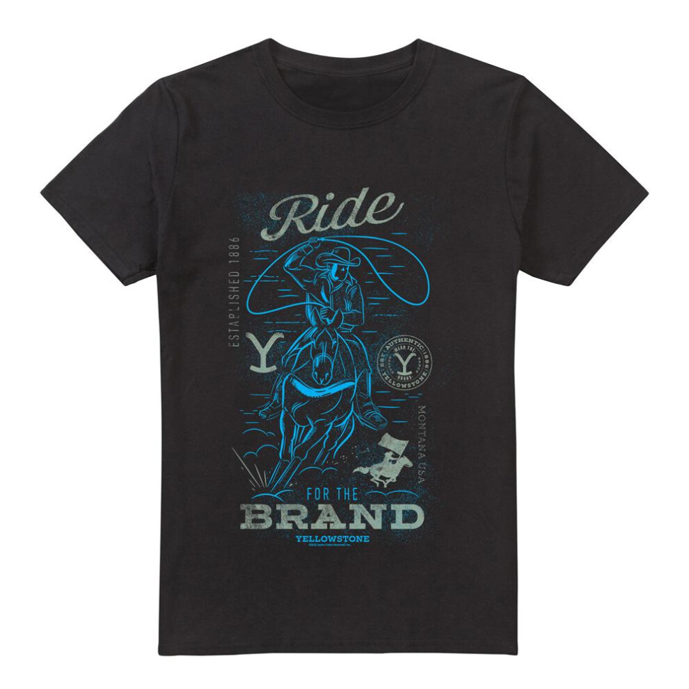 Yellowstone (L, Black) Mens Ride For The Brand T-Shirt
