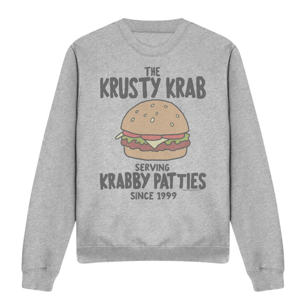 Spongebob Squarepants (Xxl, Sport Heather) Unisex Adult Krabby Patties Sweatshirt Multicoloured