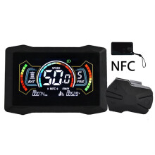 H7C Elcykel NFC LCD-Displaymätare 24V/36V/48V/60V/72V Typ C Elscooter LCD-Färgmätare UART NFC Hastighetsmätare SM6PIN