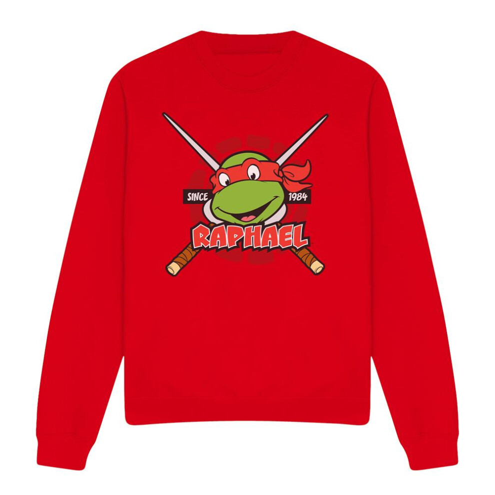Teenage Mutant Ninja Turtles (Xxl, ) Unisex Adult Since 1984 Raphael Sweatshirt Red