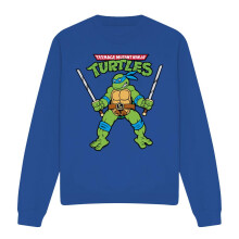 (XXL, Royal Blue) Teenage Mutant Ninja Turtles Unisex Adult Leonardo Retro Sweatshirt