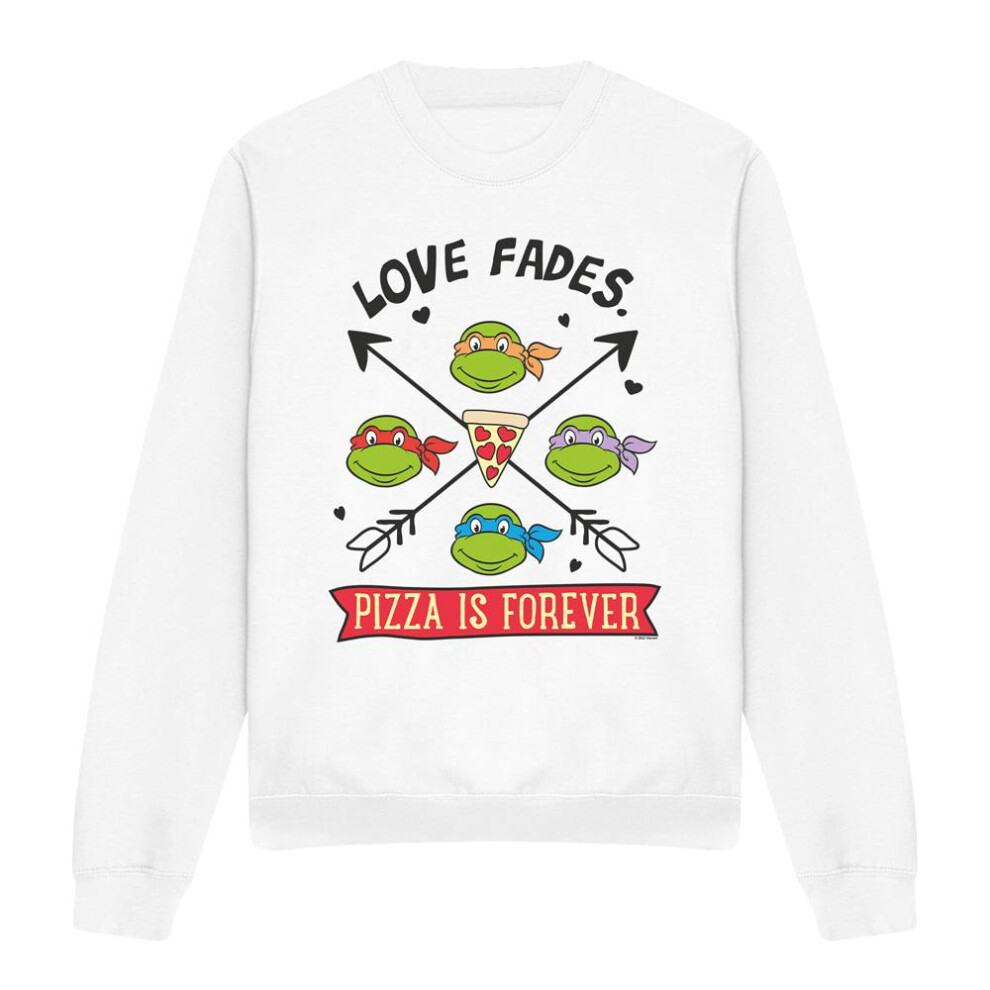 Teenage Mutant Ninja Turtles (M, White) Unisex Adult Pizza Is Forever Sweatshirt