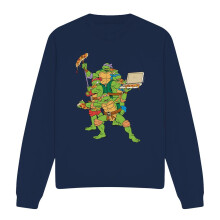 (XXL, Navy) Teenage Mutant Ninja Turtles Unisex Adult Pizza Party Sweatshirt