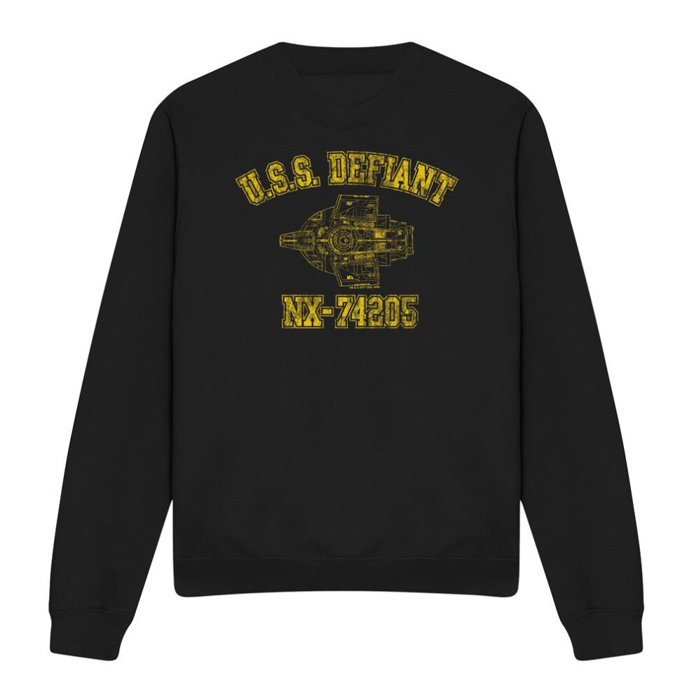Star Trek (Xl, ) Unisex Adult Defiant Athletic Sweatshirt Black