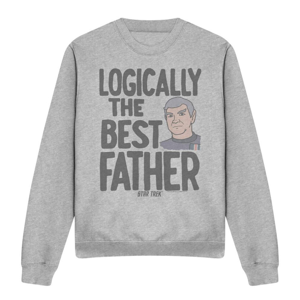 Star Trek (Xxl, Sport Heather) Unisex Adult Logically The Best Father Sweatshirt Multicoloured