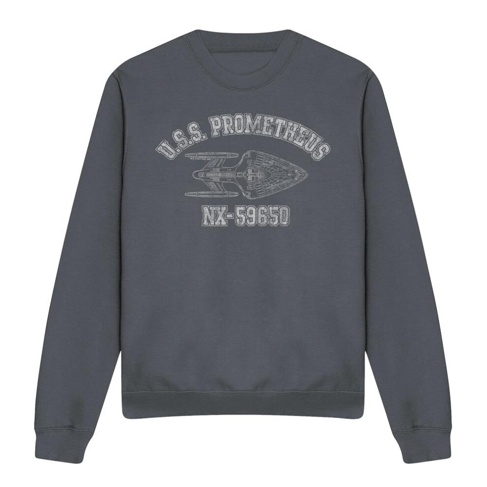 Star Trek (Xl, Charcoal) Unisex Adult Prometheus Athletic Sweatshirt Multicoloured