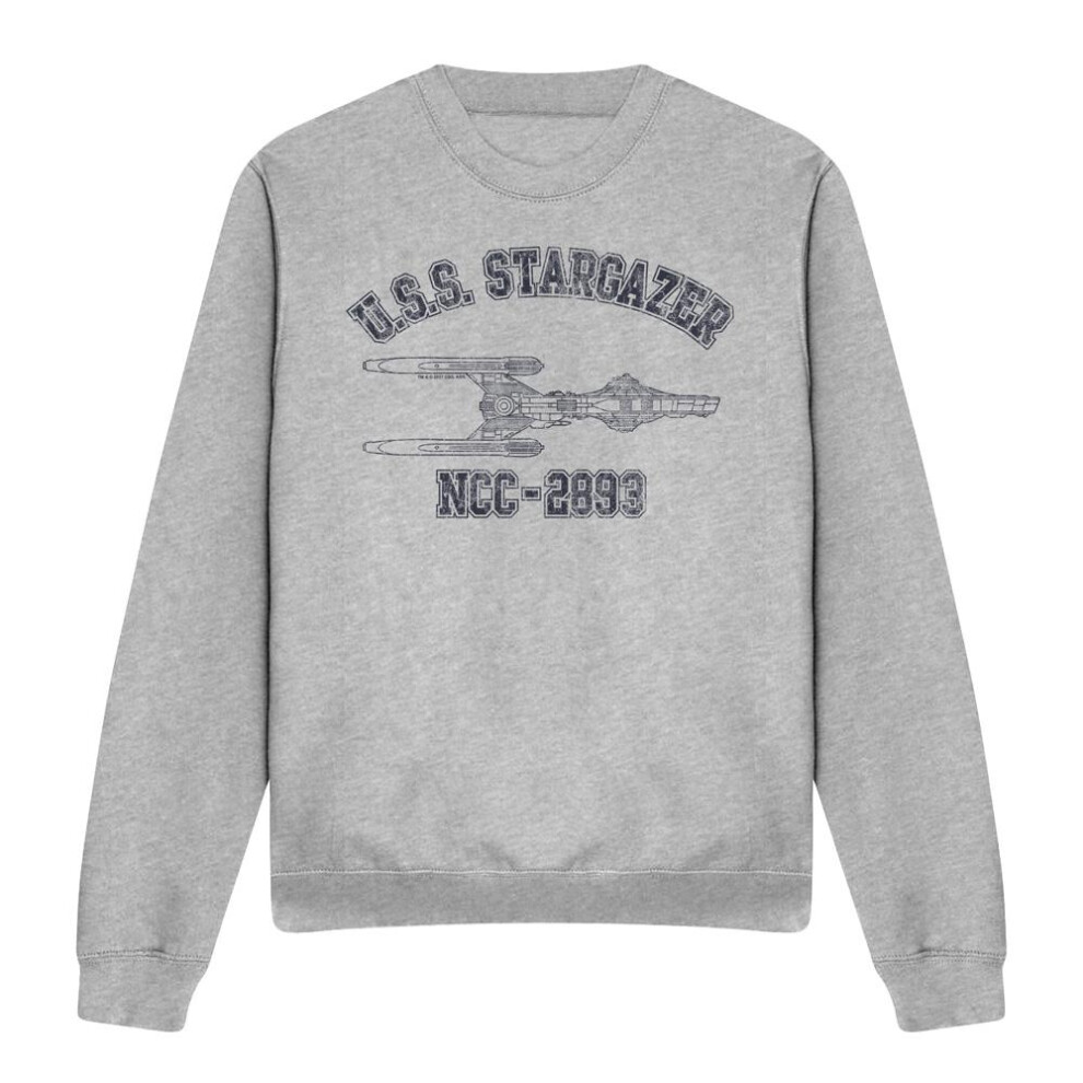 Star Trek (Xxl, Sport Heather) Unisex Adult Stargazer Athletic Sweatshirt Multicoloured
