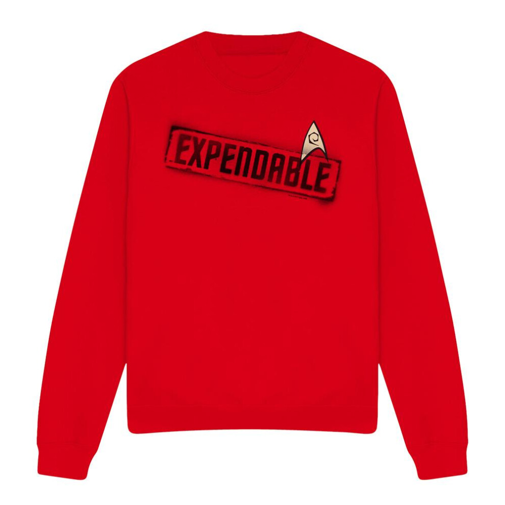 Star Trek (M, ) Unisex Adult Expendable Sweatshirt Red