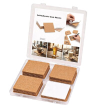 50 Selbstklebende Korkplatten, Quadratisch, 10 X 10 cm (4 X 4 Zoll), Trägerfolie für DIY-Untersetzer und Bastelarbeiten, 1 mm Dick