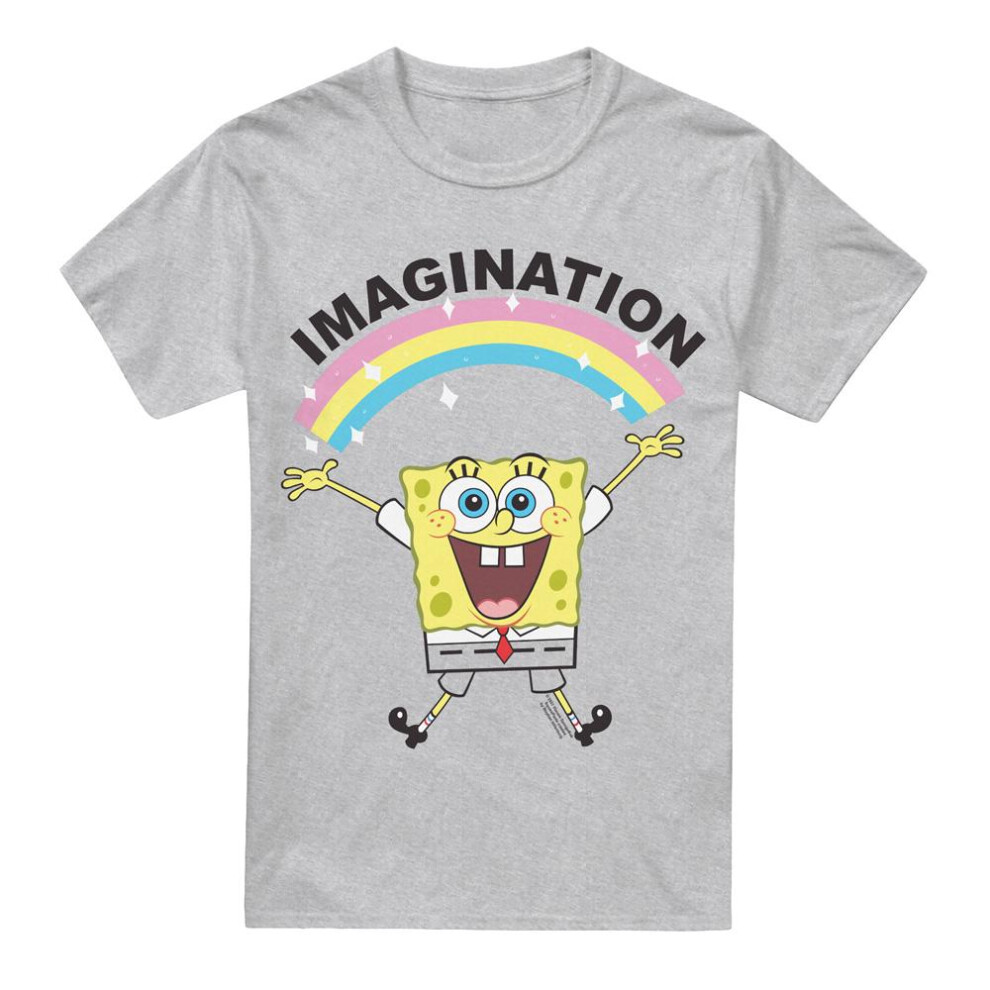 Spongebob Squarepants (L, Sport Heather) Mens Simple Imagination T-Shirt Multicoloured