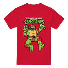 (L, Red) Teenage Mutant Ninja Turtles Mens Raphael Retro T-Shirt