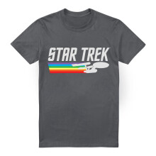(XL, Charcoal) Star Trek Mens Rainbow Trail T-Shirt