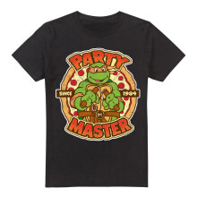 (5XL, Black) Teenage Mutant Ninja Turtles Mens Mikey Party Master T-Shirt