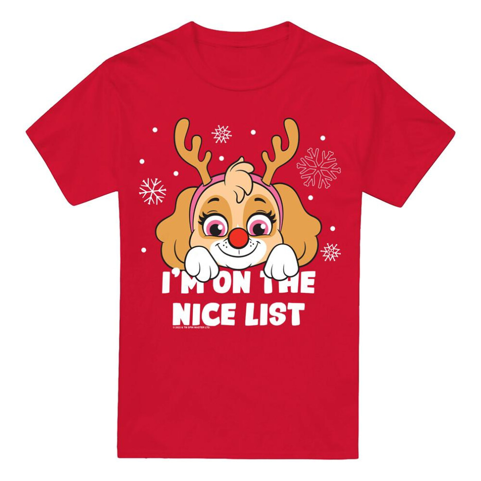 Paw Patrol (S, Red) Mens Nice Christmas Skye T-Shirt