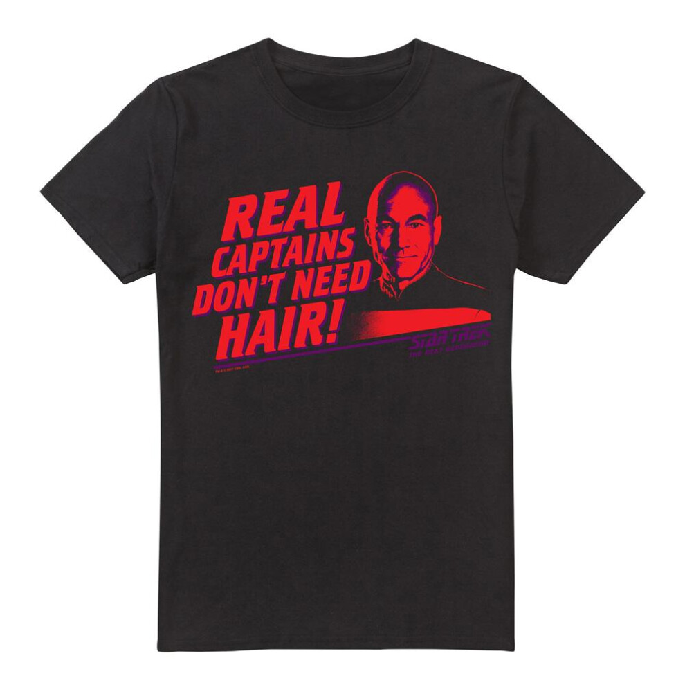 Star Trek (S, ) Mens Real Captain T-Shirt Black