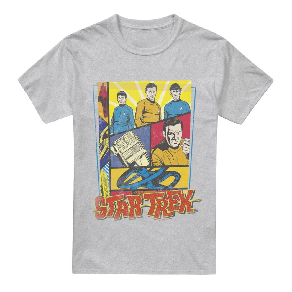Star Trek (Xxl, Sport Heather) Mens Vintage Collage T-Shirt Multicoloured