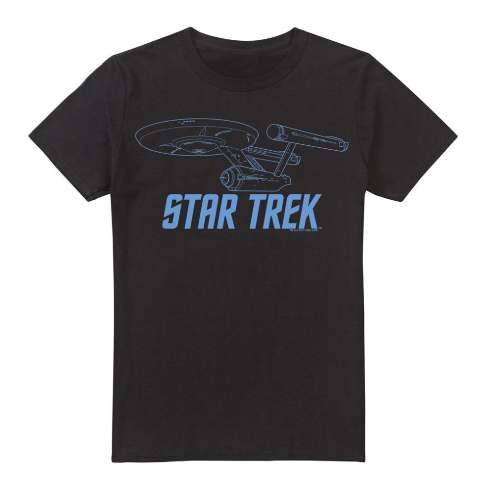 Star Trek (5Xl, ) Mens Enterprise Outline T-Shirt Black