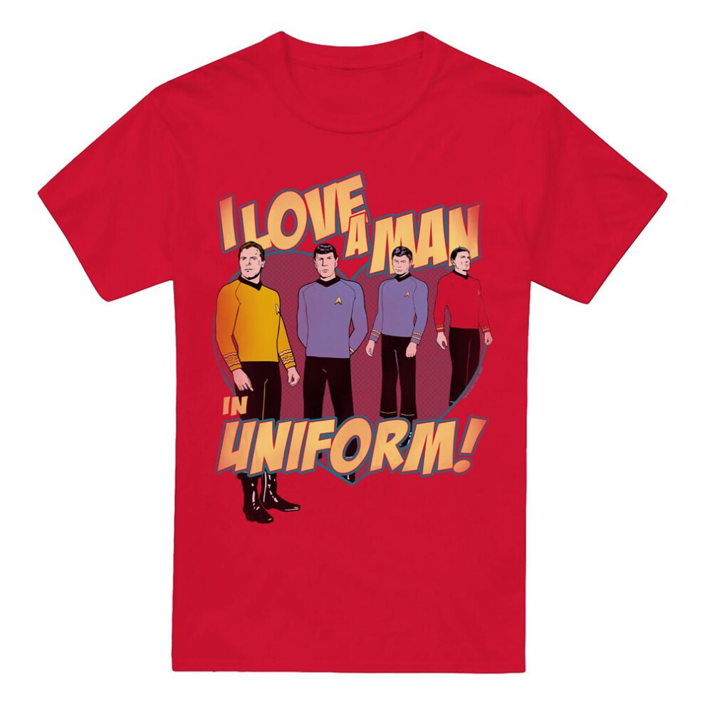 Star Trek (4Xl, ) Mens Man In Uniform T-Shirt Red