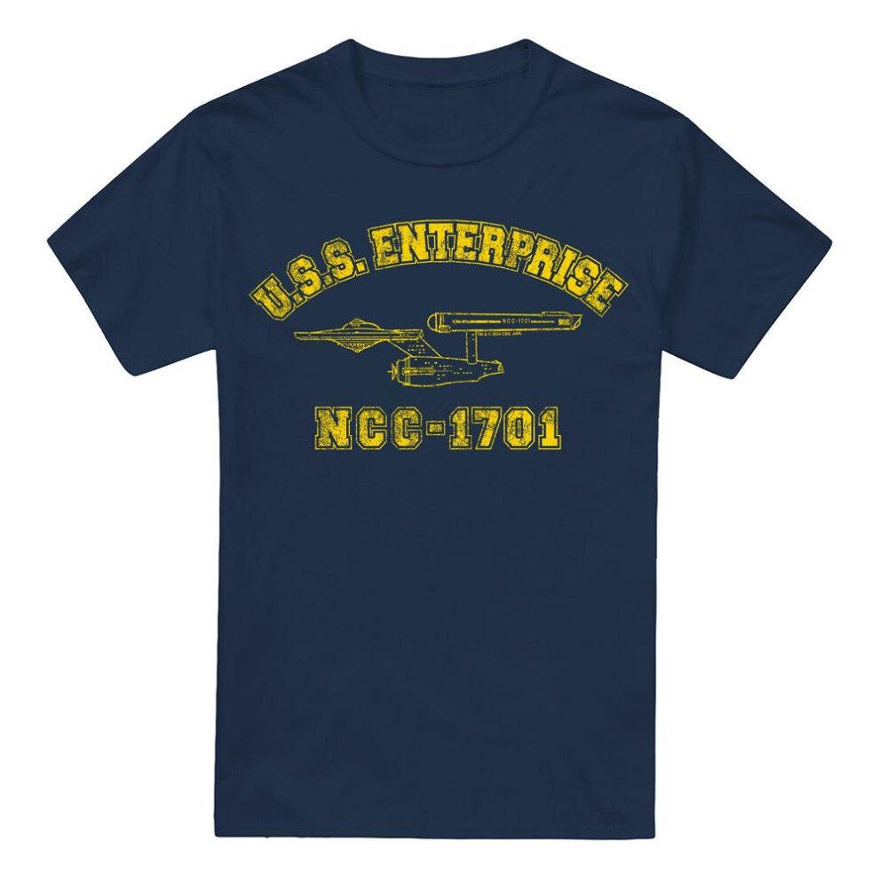 Star Trek (Xxl, Navy) Mens Enterprise Athletic T-Shirt Blue,Multicoloured