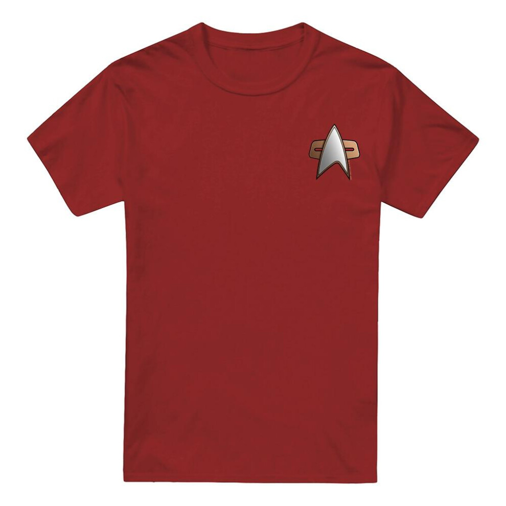 Star Trek (S, Cardinal) Mens Deep Space Nine Command Emblem T-Shirt Multicoloured