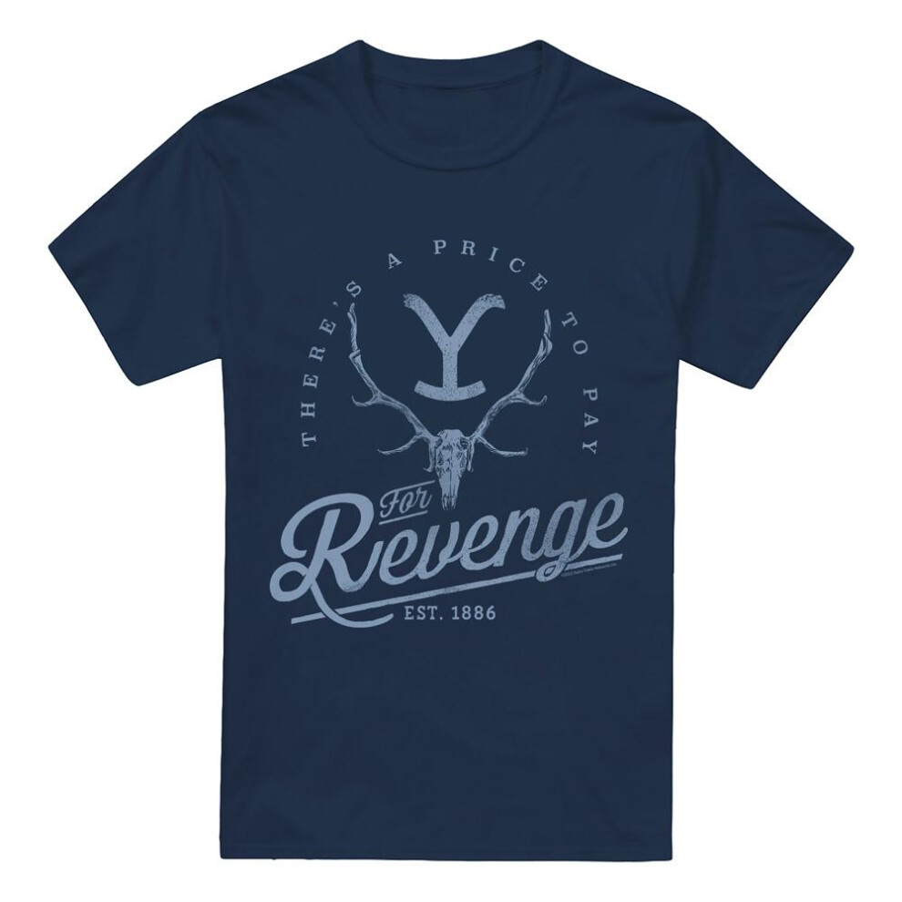 Yellowstone (Xxl, Navy) Mens Revenge Skull T-Shirt