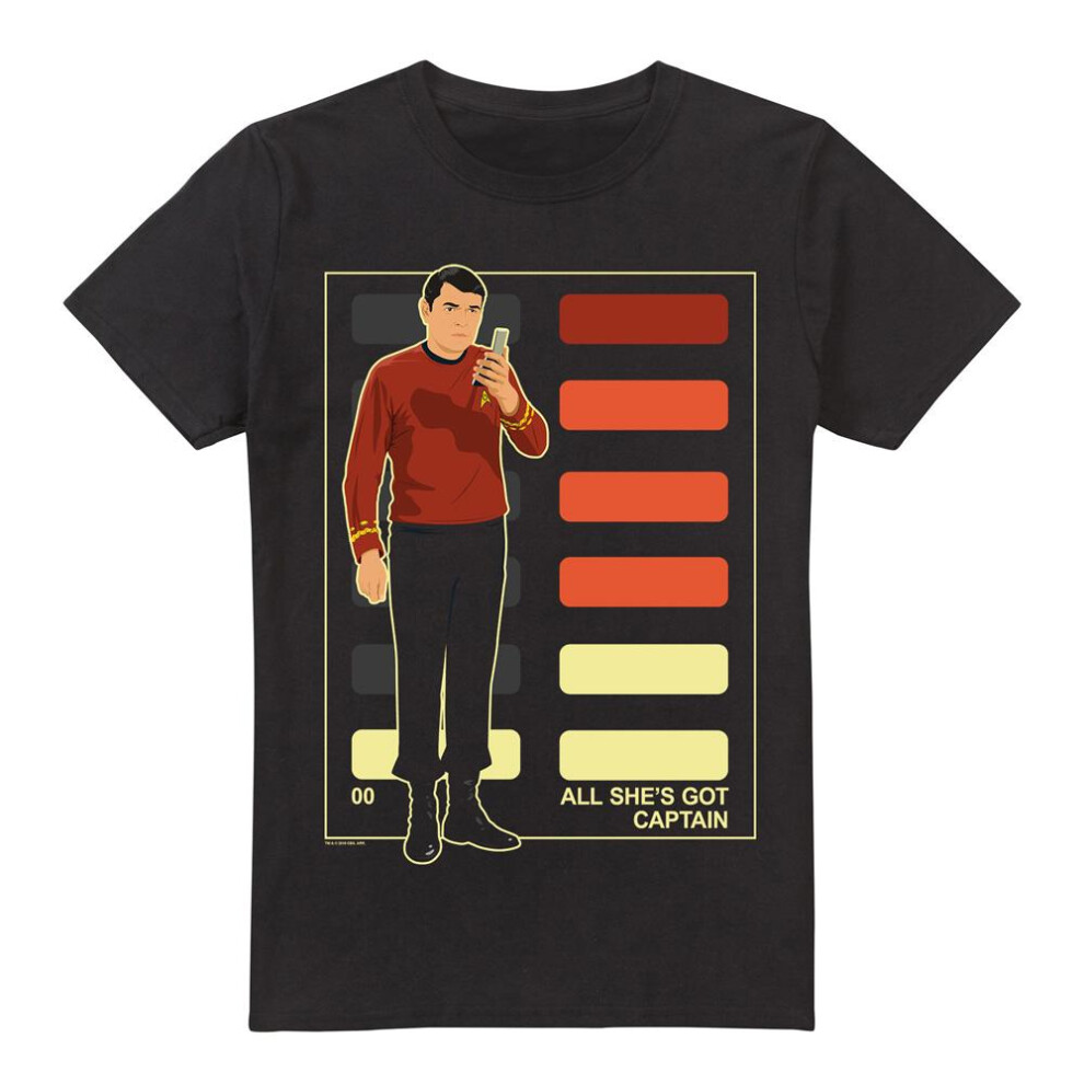 Star Trek (M, ) Mens All She's Got Captain T-Shirt Black