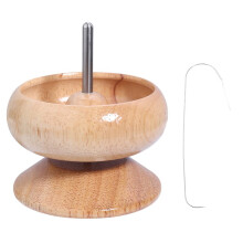 1 Set Wooden Spin Beading Tools Beads Storage Bowl with Needle for DIY Bracelet Neckalce Jewelry Beading Supplies
