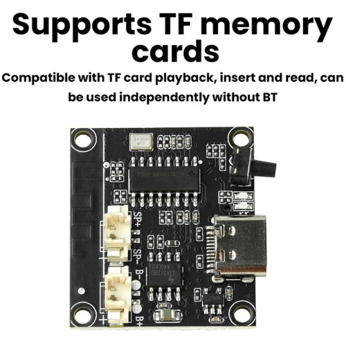 5V 3W  Power Amplifier Module with Type-C Adjustable Tuning Supports TF Card Playback Memory Card 1
