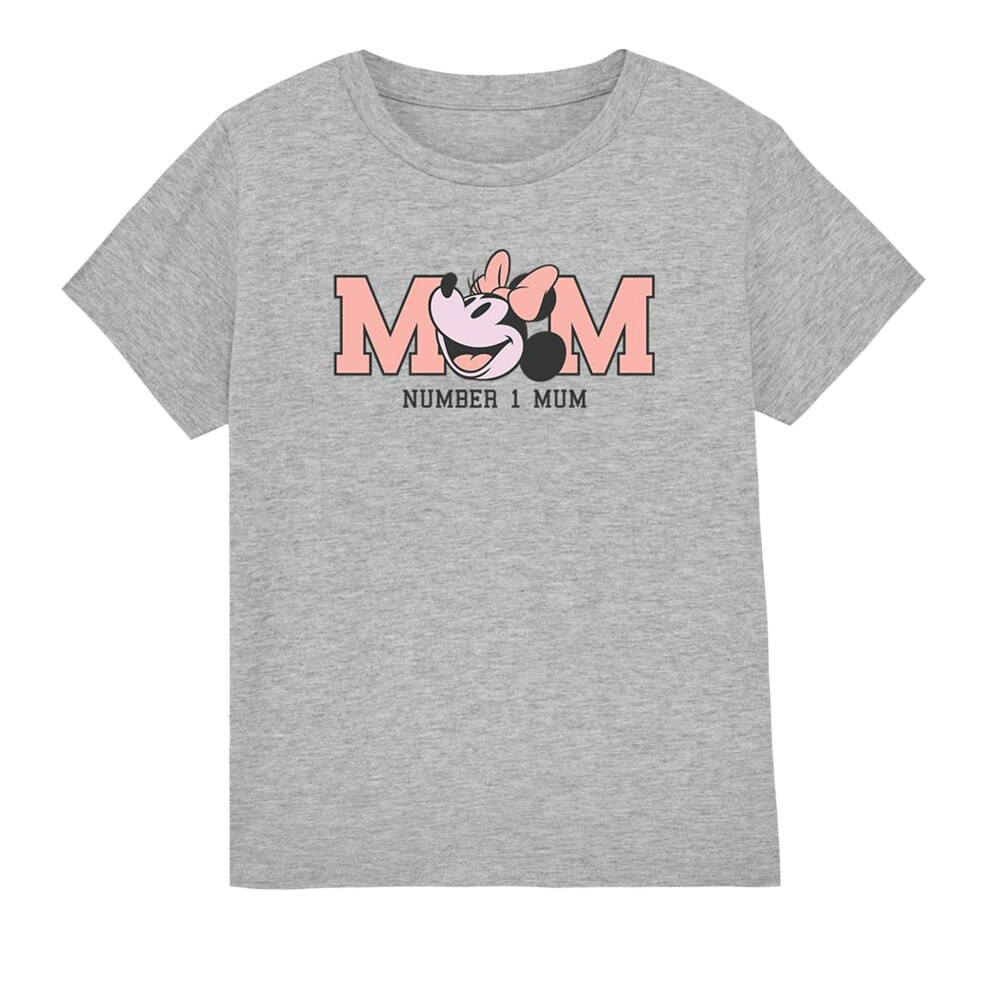 Disney (5-6 Years, Sport Heather) Childrens/Kids Number 1 Mum Minnie Mouse Mothers Day T-Shirt Multicoloured