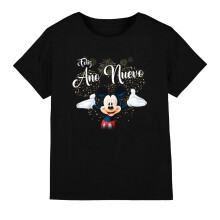 (7-8 Years, Black) Disney Childrens/Kids Spanish Mickey Mouse Fireworks New Year T-Shirt