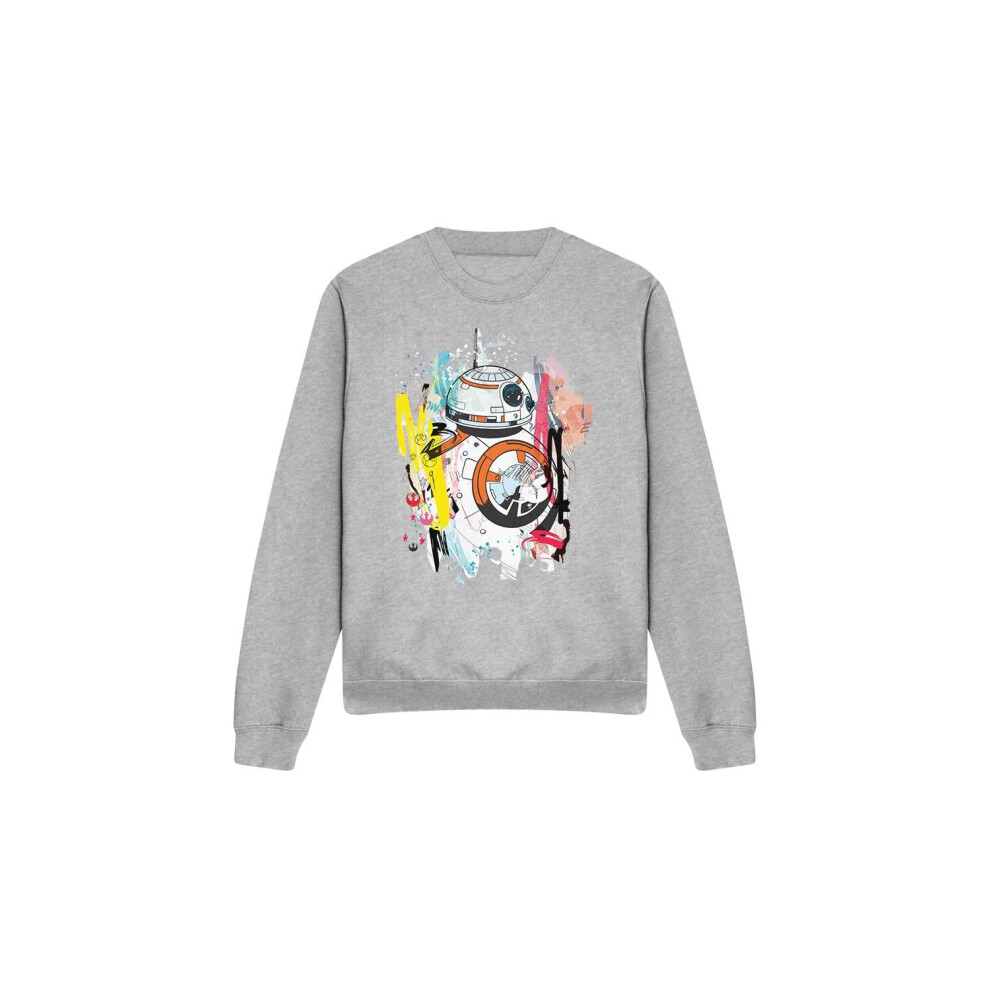 Star Wars (L, Sport Heather) Unisex Adult Bb-8 Abstract Sweatshirt