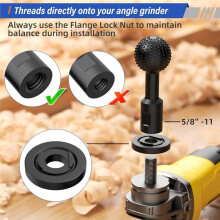 8Pcs Gouge Rotary Burr & Rasp Set for Wood- 3-PC 5/8-11 Sphere & 5-PC 1/4" Hex Shank for Angle Grinders & Drills