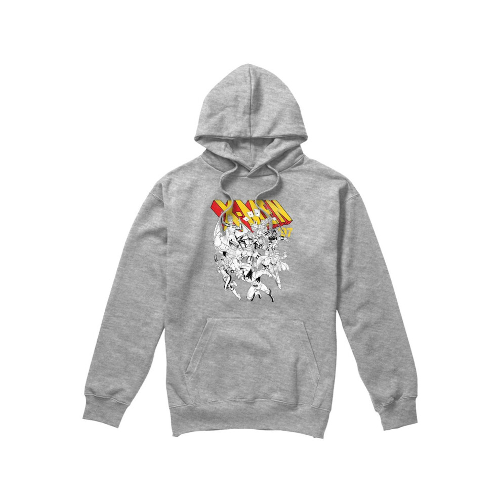 Marvel (S, Sport Heather) Mens X-Men Retro Team Hoodie Multicoloured