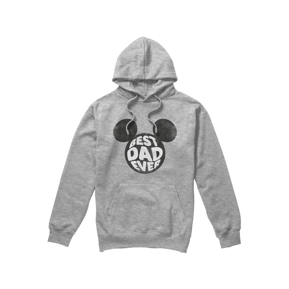 Disney (M, Sport Heather) Mens Best Dad Ever Mickey Mouse Hoodie Multicoloured