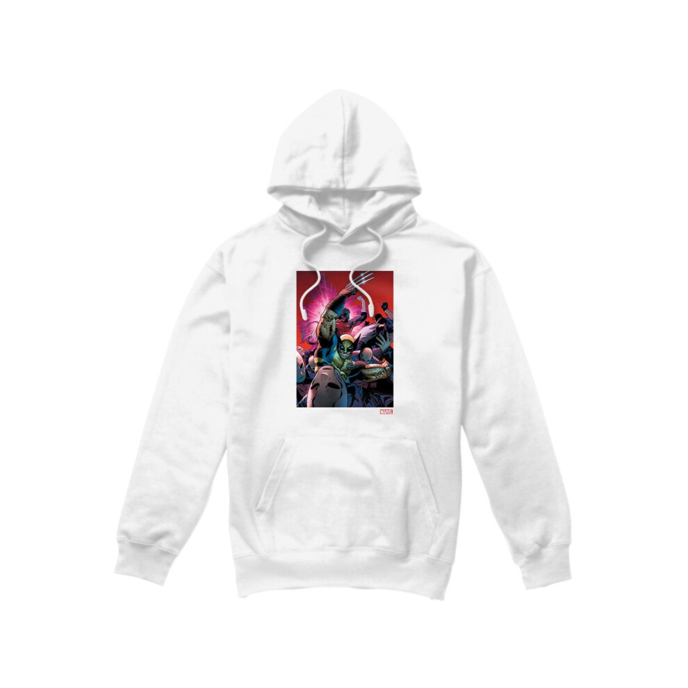 Marvel (S, White) Mens X-Men Wolverine Nightcrawler Comic Cover Hoodie