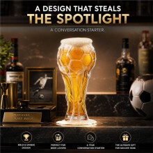 Beer Glass - 15oz Soccer Cup Shaped Drinking Cup for Viewing Parties for Soccer Fansclear Beer Glass