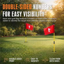 4 Pcs Numbered Flag for Practice Putting Green Flags for Yard, Portable Green Practice