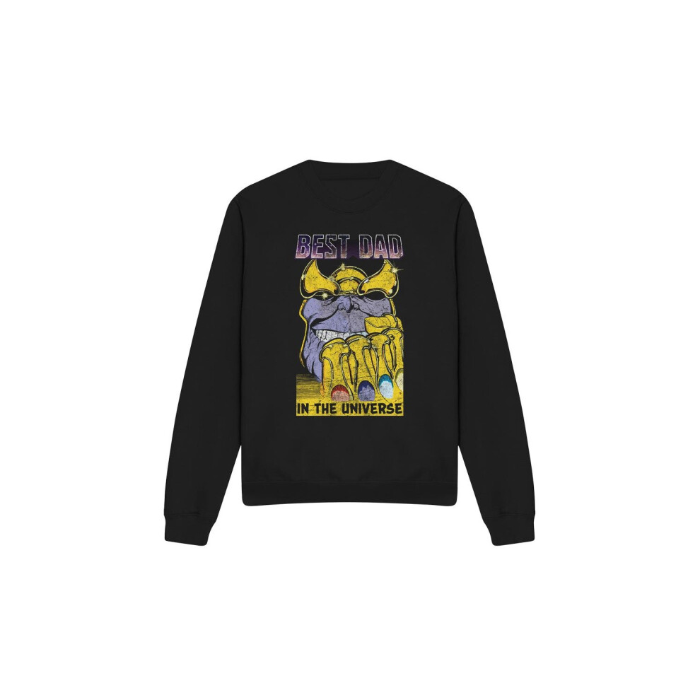 Avengers (Xxl, ) Unisex Adult Best Dad Thanos Sweatshirt Black