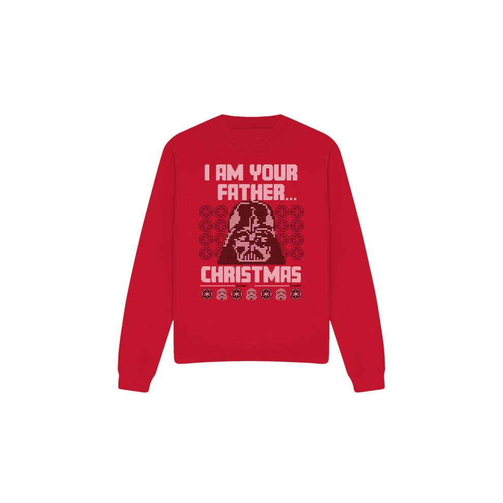 Star Wars (Xxl, ) Unisex Adult Father Christmas Darth Vader Fair Isle Sweatshirt Red
