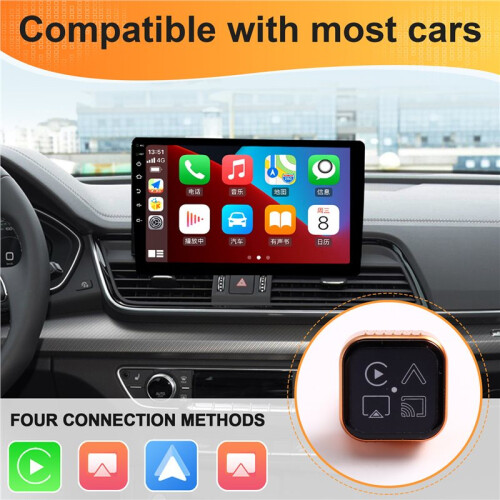 Adattatore CarPlay Wireless 4 In 1 per Mirroring Dello Schermo, Compatibile con IOS e Android, da Cablato A Wireless, Plug And . 2