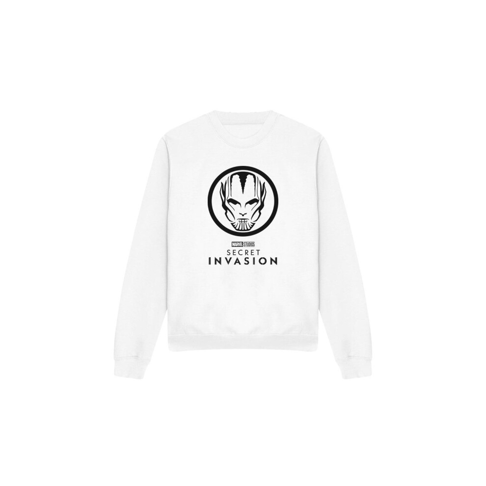 Marvel (Xxl, ) Unisex Adult Secret Invasion Mono Badge Sweatshirt White