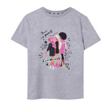 (7-8 Years, Grey) Barbie Girls There Is Power In Kindness Pose Marl Short-Sleeved T-Shirt