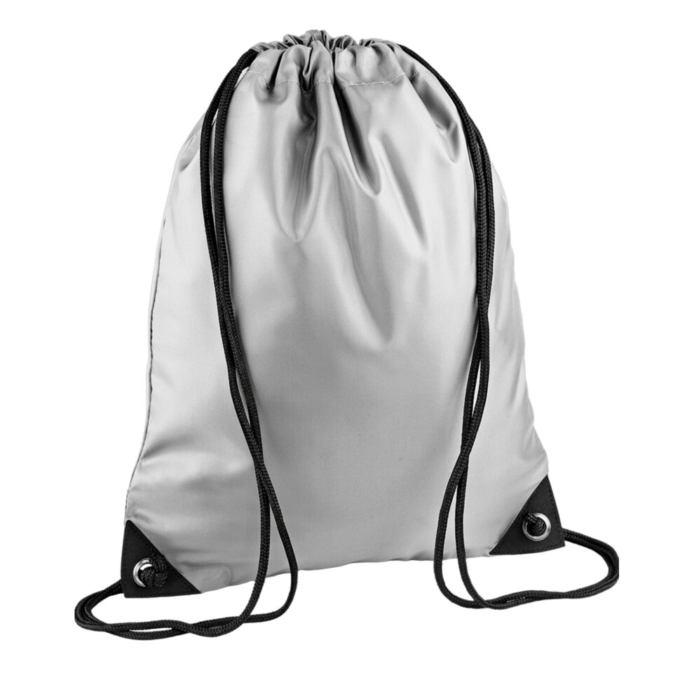 Bagbase Premium Nylon Drawstring Bag Silver