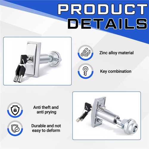 Universal Vending Machine Lock Set with T-Handle and 3 Keys, Zinc Alloy Replacement for Various Machines 1
